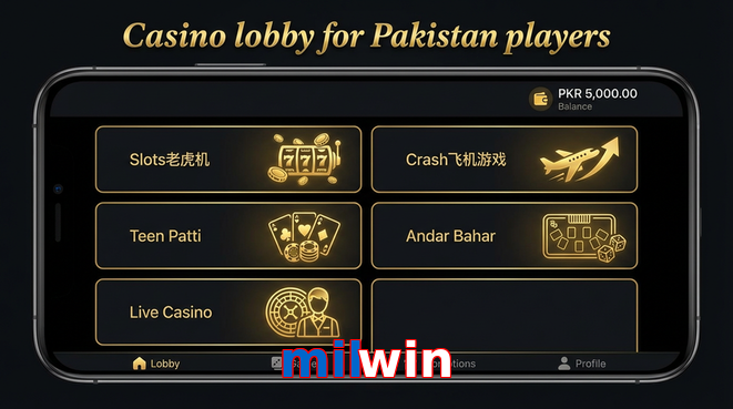 Lobby view of Milwin for Pakistan users